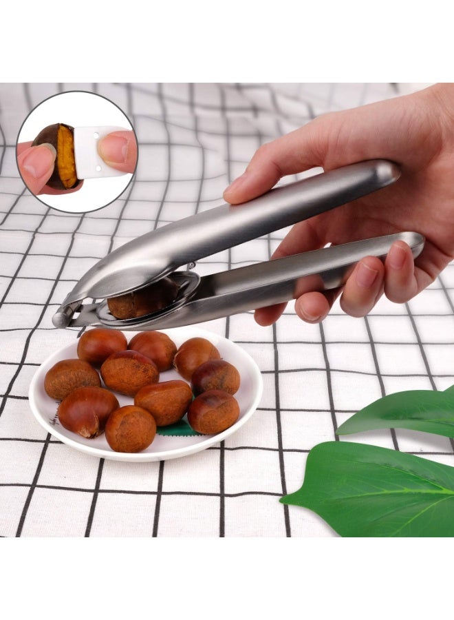 2PCS Chestnut Clip Peeler Nutcracker Nut cracker Pecan Walnut Cracker 304 Stainless Steel with - Image 4